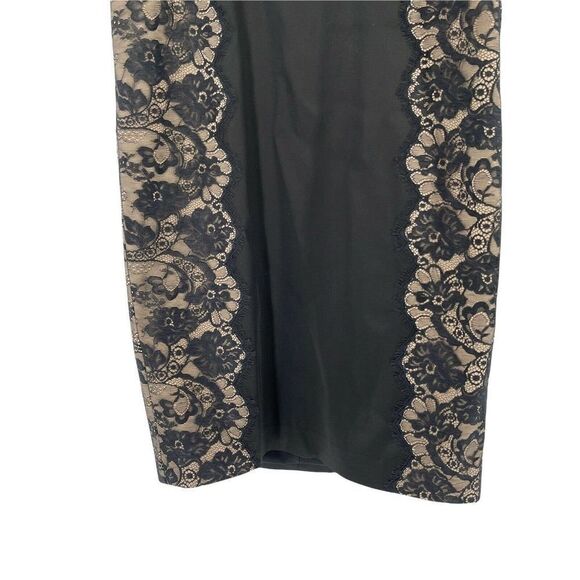 T Tadashi Dress Strapless Midi Length Black Lace Panels Designer US 8 Cocktail - Picture 4 of 9